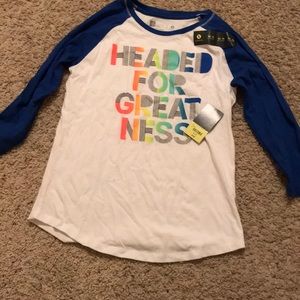 Girls blue/white 3/4 sleeve shirt